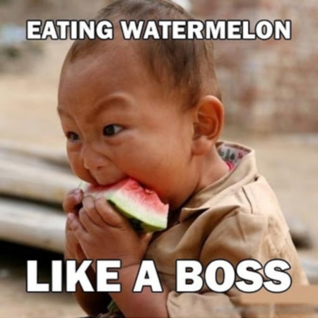 Funny Kid Eating Watermelon Fb Comment Pic