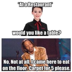 at a restaurant would you like a table