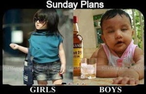 Sunday Plans Boys vs Girls