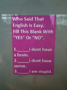 English Is Not Easy Comment Pic