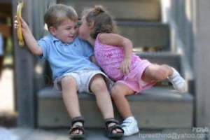 Cute Kissing Kids