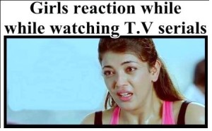 Girls Reaction While Watching TV Serials