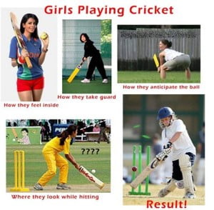 Girls Playing Cricket Funny Picture For Fb