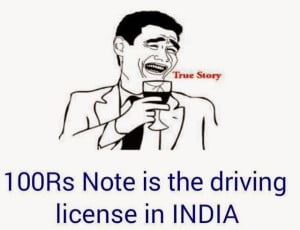 Indian Driving License : 100 Rs