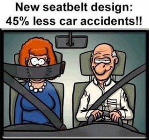 New Seatbelt Design Joke Picture