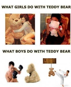 What Girls and Boys Do With Teddy Bear